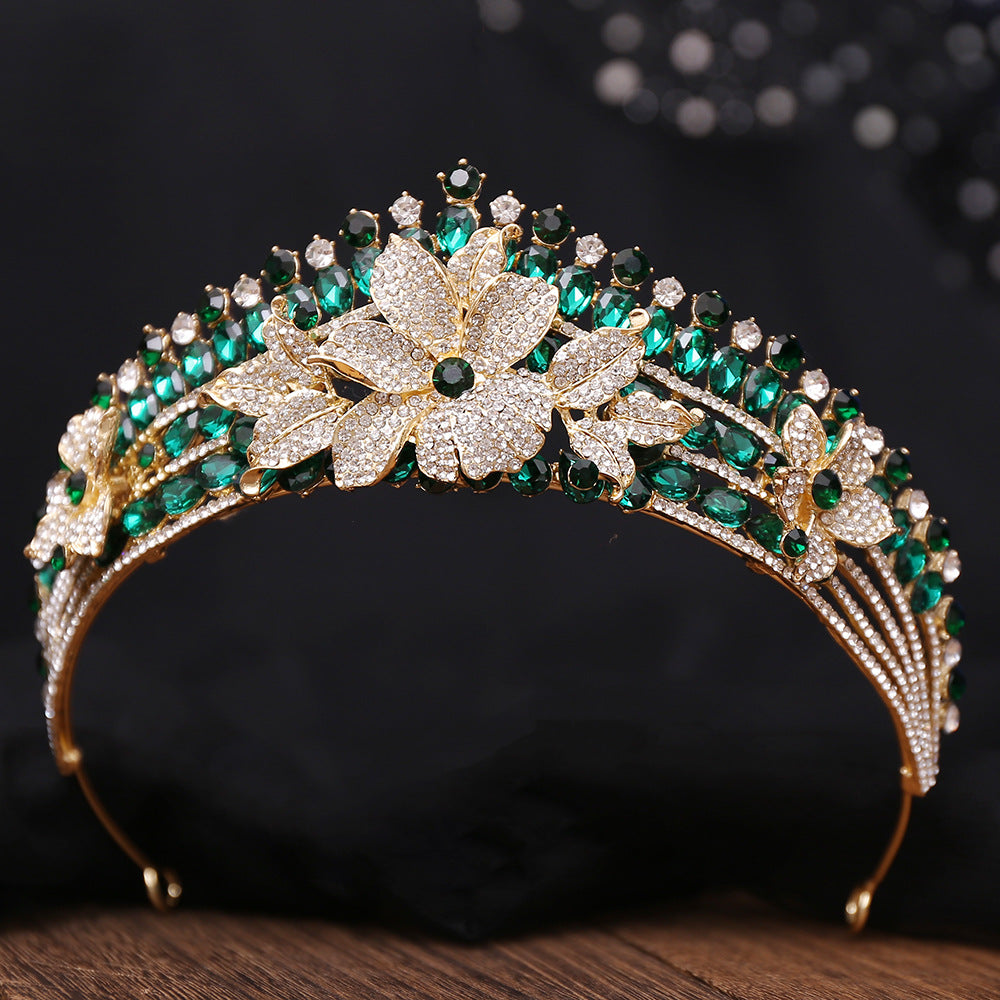 HE297-Women's Crystal Princess Crown Wedding Birthday Prom Bridal Hair Accessories Rhinestone Queen Tiaras Headband