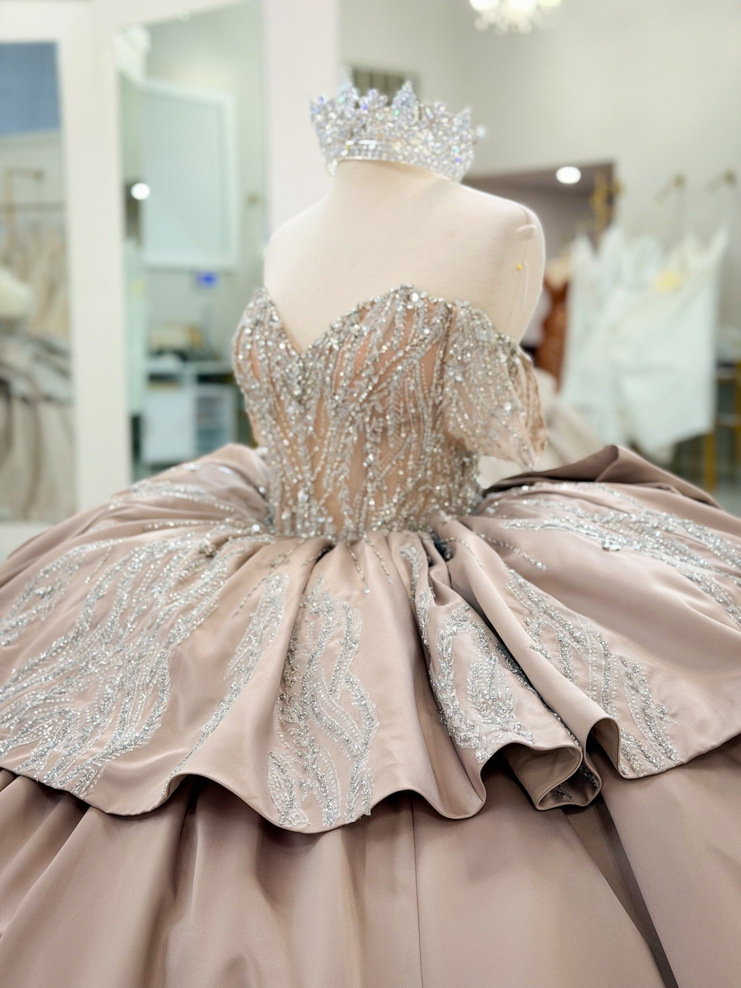 Vestidos de quinceañera con hombros descubiertos, tul princesa, apliques, vestidos de quinceañera HE530