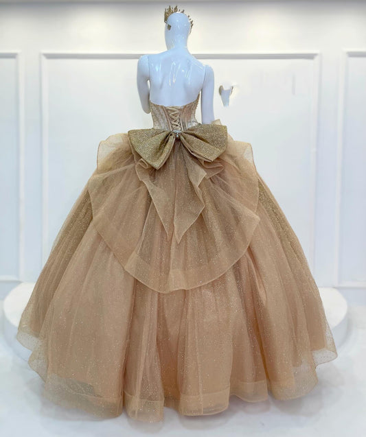 Glittery Tulle Sweet 15 Quinceanera Dresses Princess Ball Gown Birthday Party Gowns HE1383