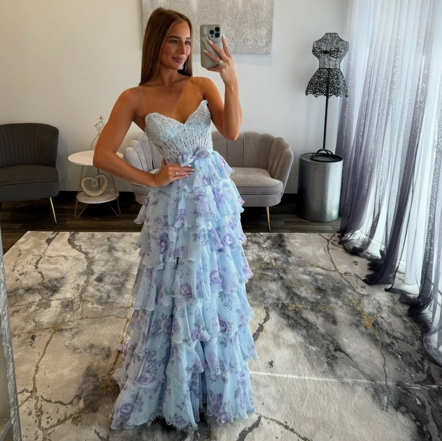 Vestido de noche largo de sirena con un hombro descubierto y lentejuelas brillantes, HE370