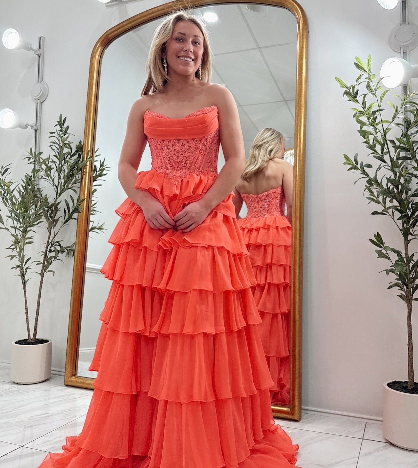 Vestido de noche largo de sirena con un hombro descubierto y lentejuelas brillantes, HE370