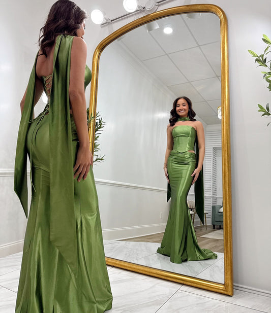 Women's Satin Corset Long Prom Dresses Sweetheart Mermaid Evening Gowns 2026 HE1270