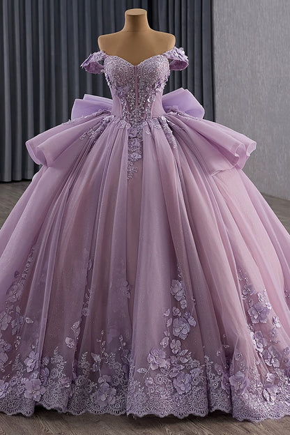 Ball Gown Sweet 16 Princess Quinceanera Dresses Lace Appliqued Birthday Party Gowns HE1177