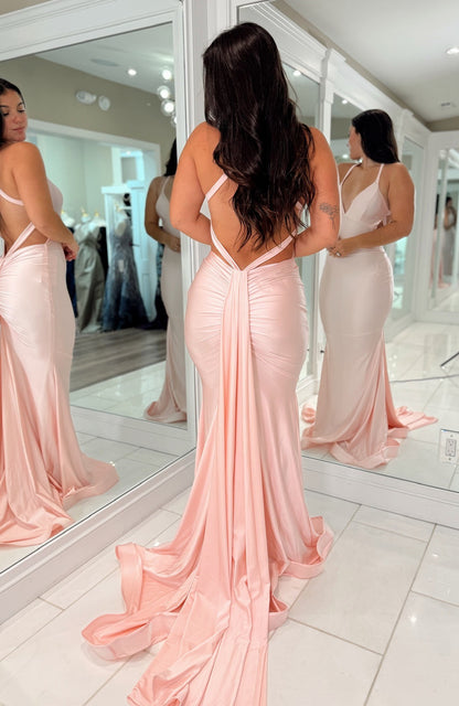 Vestido de noche largo de sirena con un hombro descubierto y lentejuelas brillantes, HE370