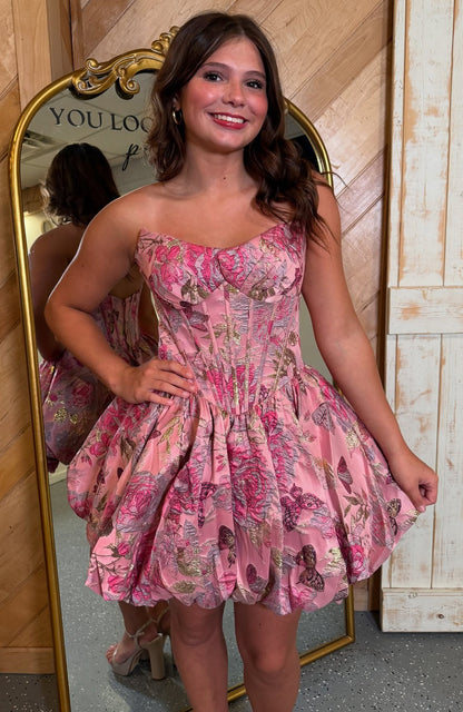 Vestidos de fiesta con escote en forma de corazón y estampado floral para jóvenes HE553