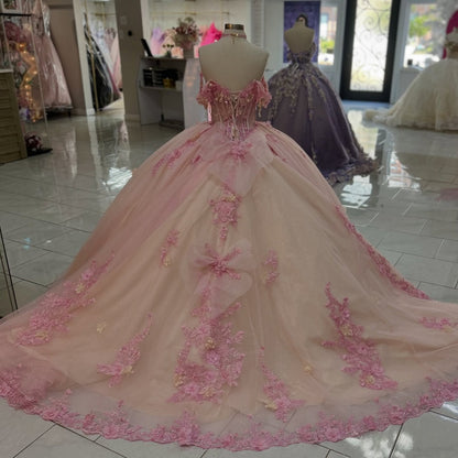 HE229 - Hermosos vestidos de quinceañera con hombros descubiertos, tul, encaje, cuentas, vestido de fiesta, vestido de princesa para fiesta de cumpleaños de 16 años