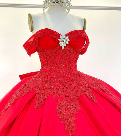 Princess Quinceanera Dresses Tulle Lace Appliqued Sweet 16 Party Gowns HE309