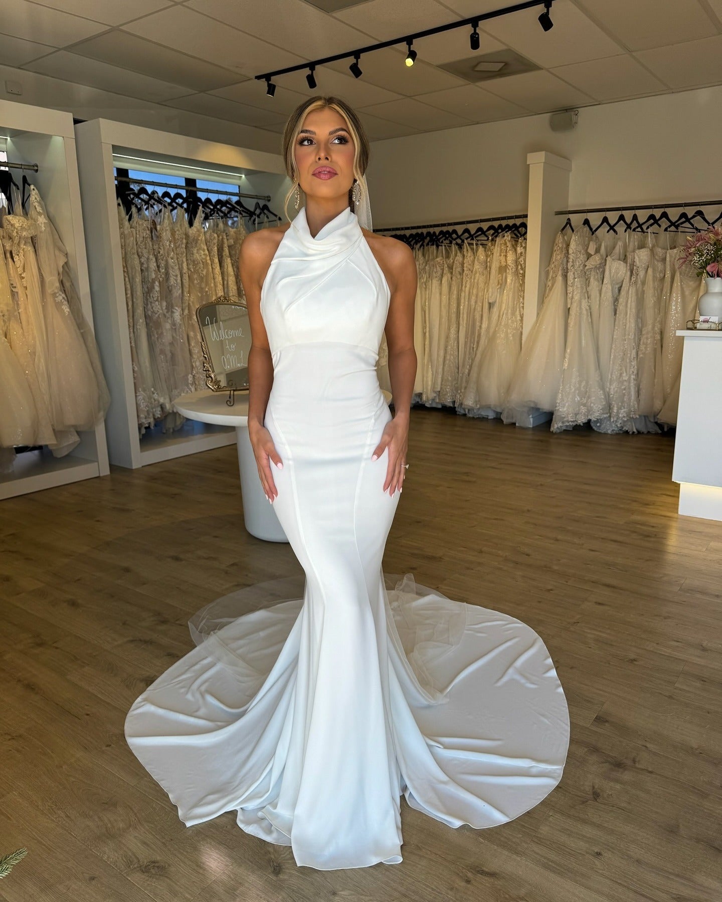 Mermaid Satin Wedding Dresses for Bride Simple Beach Bridal Wedding Gowns HE1114