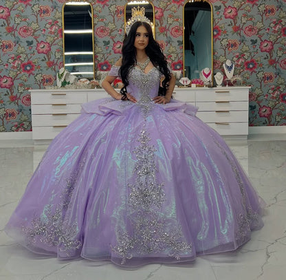 Ball Gown Sweet 16 Quinceanera Dresses Princess Tulle Appliques Party Dresses HE439