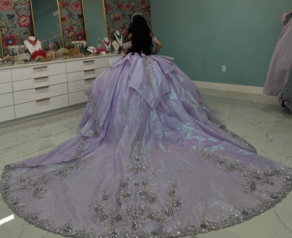 Ball Gown Sweet 16 Quinceanera Dresses Princess Tulle Appliques Party Dresses HE439