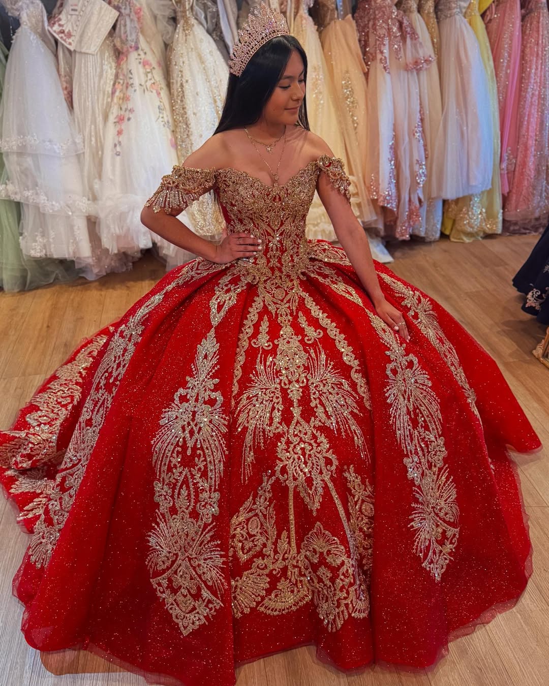 HE380-Off Shoulder Princess Quinceanera Dresses Ball Gown Tulle Appliques Sweet 16 Birthday Prom Party Dress