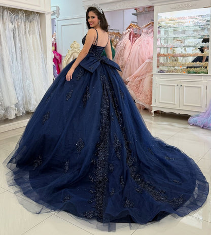 Vestidos de quinceañera con hombros descubiertos, tul princesa, apliques, vestidos de quinceañera HE530