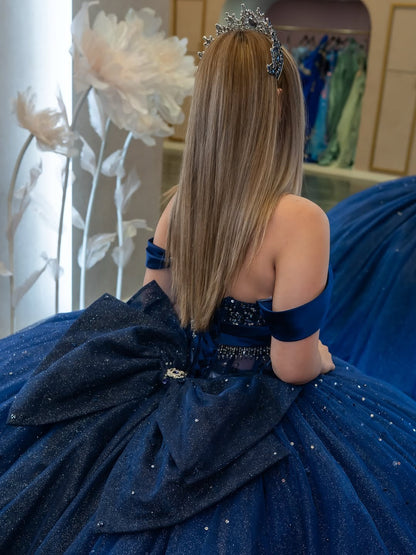 Vestidos de quinceañera con hombros descubiertos, tul princesa, apliques, vestidos de quinceañera HE530