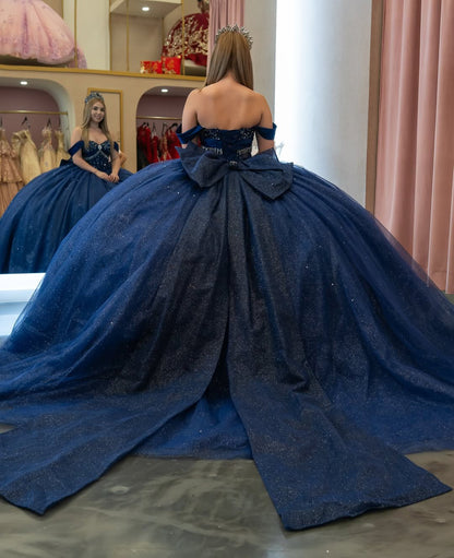Vestidos de quinceañera con hombros descubiertos, tul princesa, apliques, vestidos de quinceañera HE530