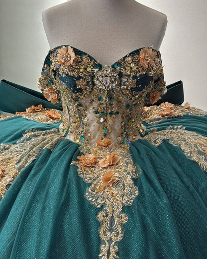 Luxury Tulle Lace Beaded Off Shoulder Princess Quinceanera Dresses for Birthday Party HE932