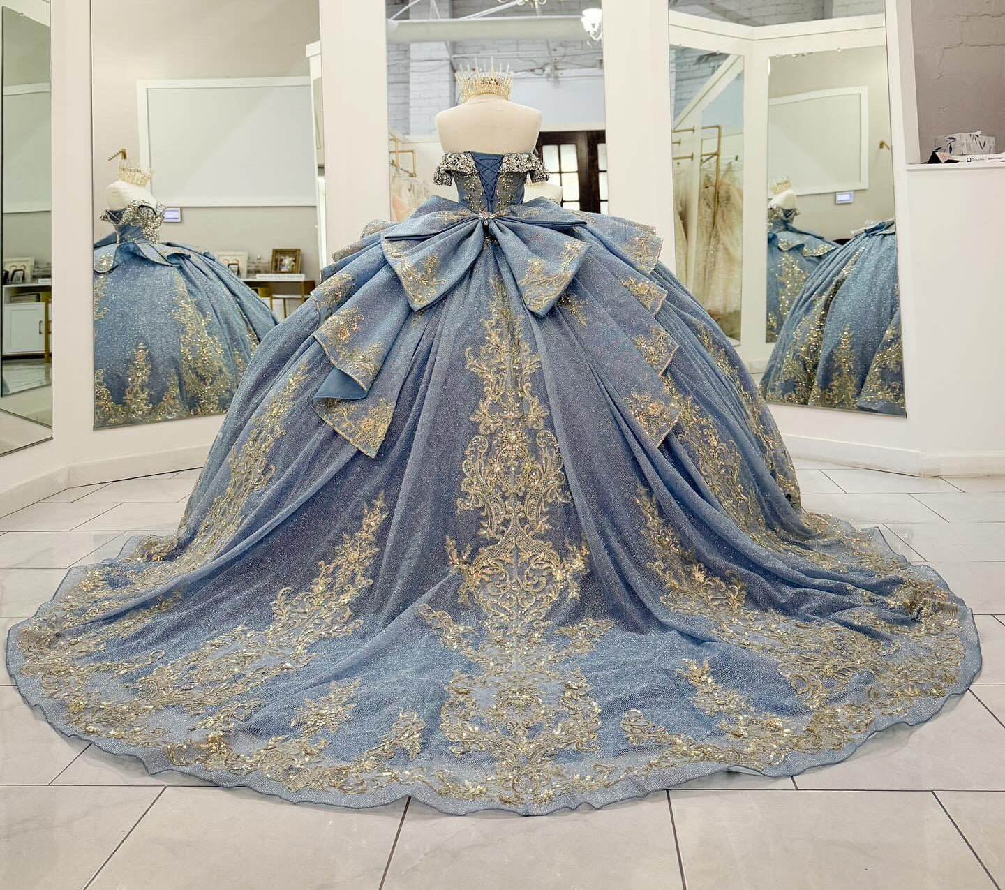Off Shoulder Glittery Tulle Appliqued Quinceanera Dresses for Sweet 16 Party HE928