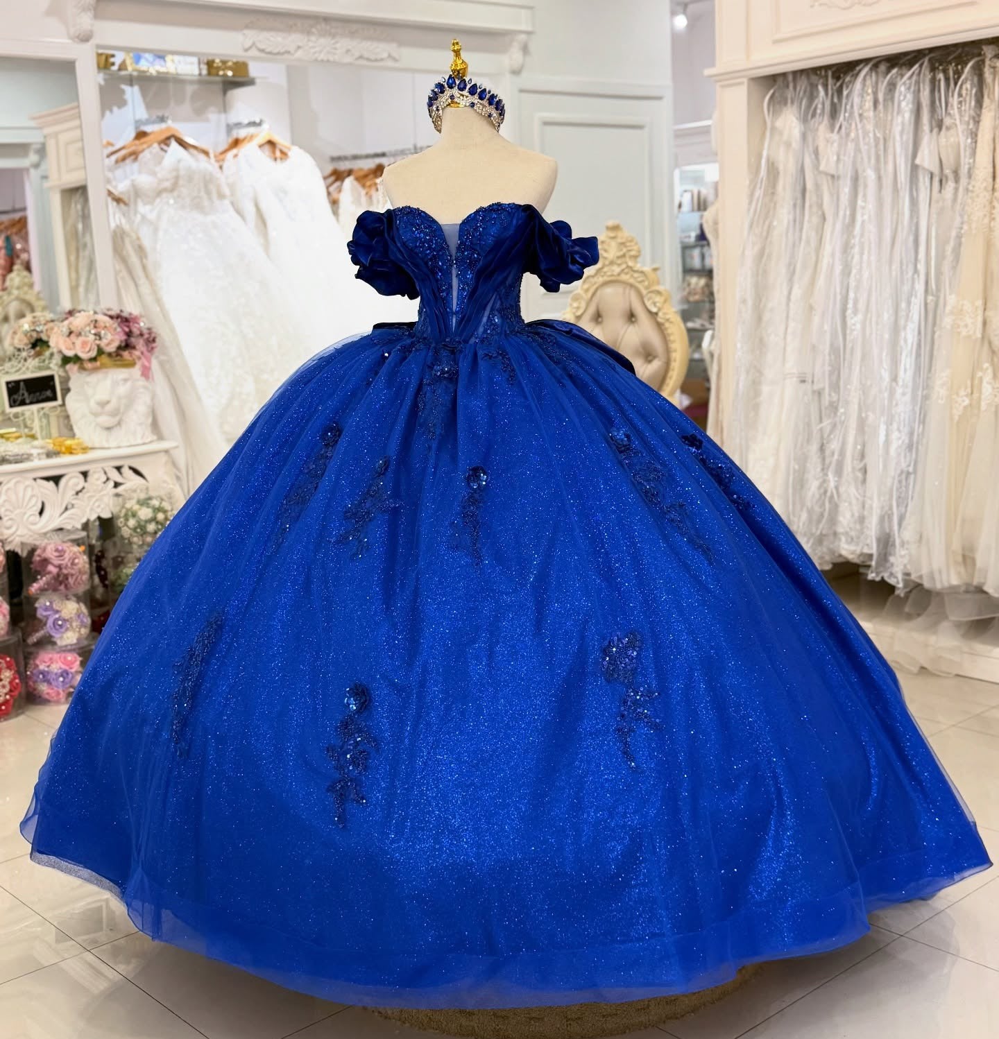 Glittery Tulle Appliqued Corset Princess Quinceanera Dresses for Sweet 16 HE969