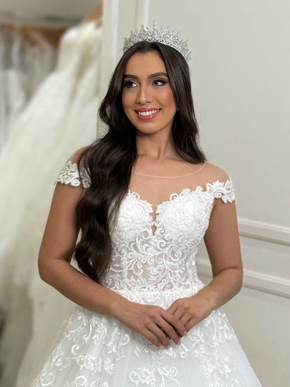 Sweetheart A-Linie Tüll 3D Blumen Strand Brautkleider für die Braut HE878