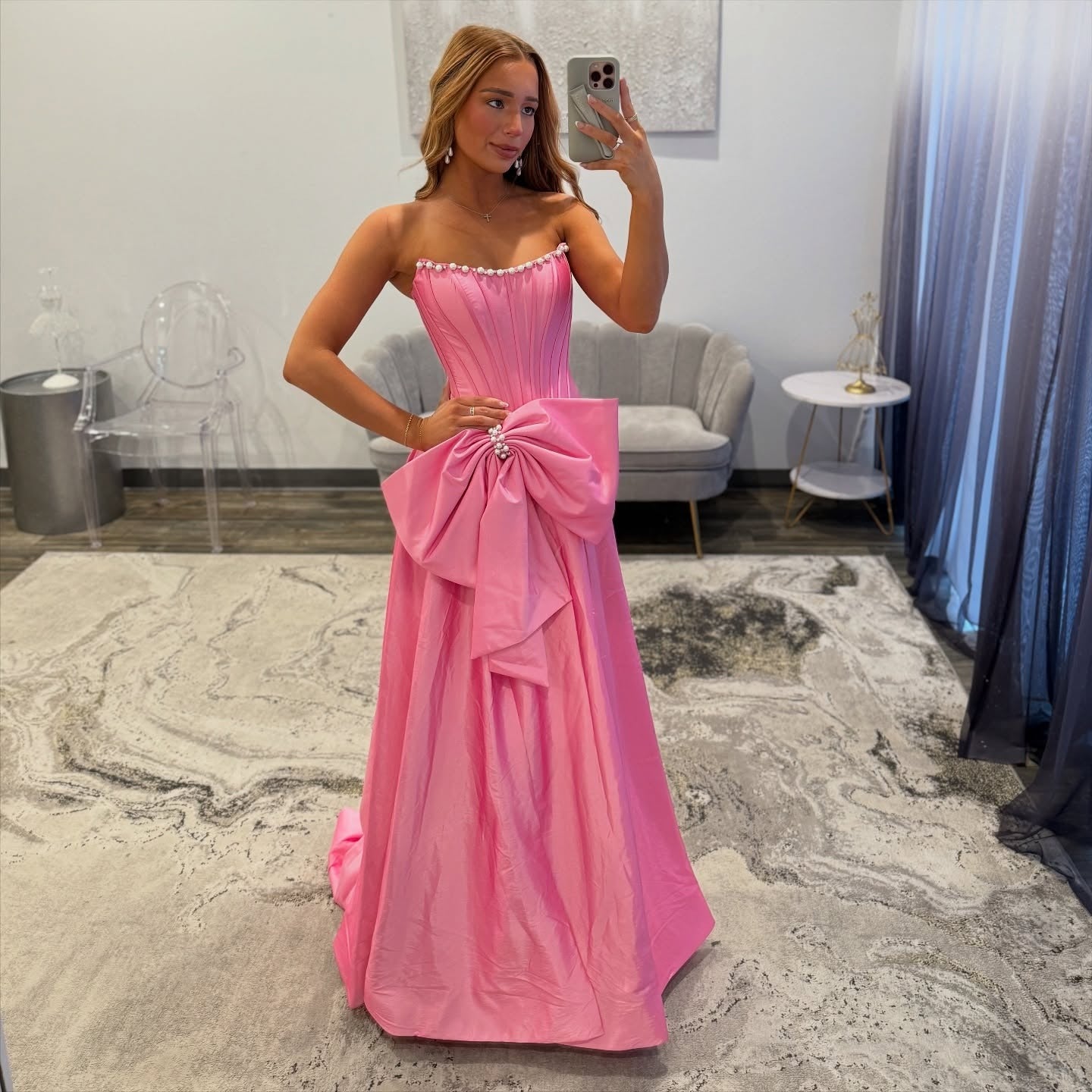 Women's Satin Corset Beaded Prom Dresses Long A Line Formal Party Gown – Hebebridal