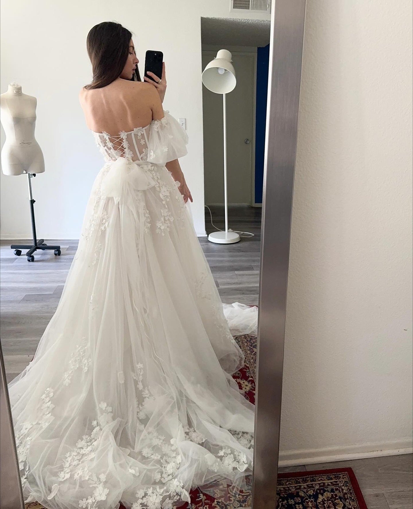 Tulle Lace Appliqued Beach Wedding Dresses A Line Sweetheart Boho Wedding Gowns HE1106