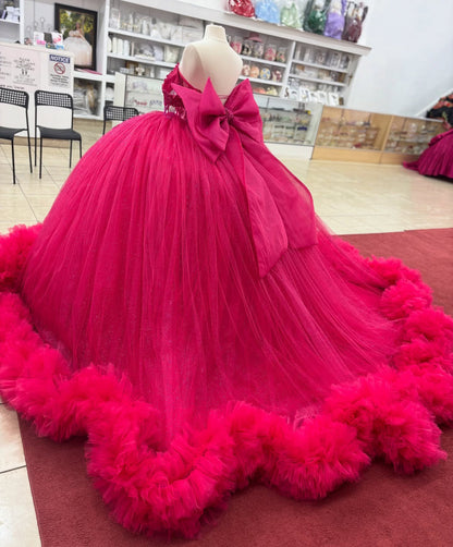 Ball Gown Tulle Corset Beaded Quinceanera Dresses Off Shoulder Party Gown for Sweet 16 HE1216