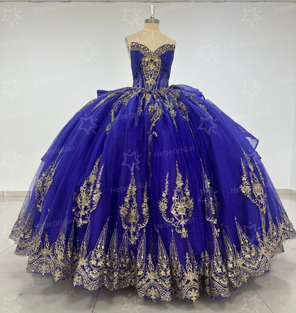 Sweetheart Ball Gown Tulle Beaded Quinceanera Dresses Princess Sweet 16 Party Gowns HE1196