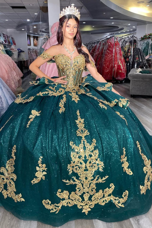 Vestidos de quinceañera con apliques de tul, estilo princesa, para fiesta de dulces 16, HE517