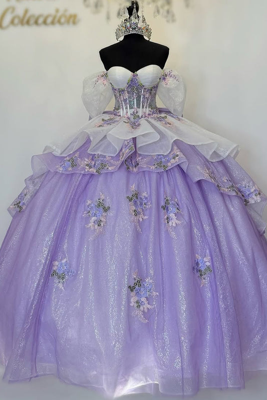 Off Shoulder Quinceanera Dresses Princess Lace Beaded Sweet 16  Party Dresses HE232