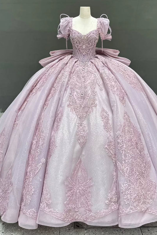 HE386-Sweetheart Gorgeous Quinceanera Dresses Ball Gown Tulle Appliques Sweet 16 Birthday Prom Party Dresses