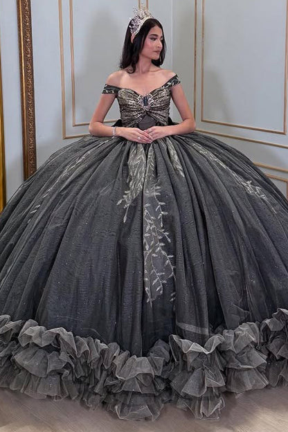Vestidos de quinceañera con encaje y cuentas, vestidos de fiesta para dulces 16, HE509