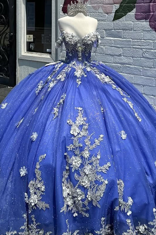 HE231-Preciosos vestidos de quinceañera con apliques de encaje, vestido de baile princesa de tul con cuentas, vestidos de fiesta de dulces 16, vestidos de fiesta con hombros descubiertos