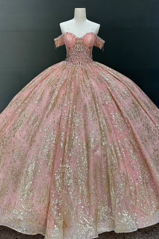 HE385-Princess Tulle Appliques Quinceanera Dresses Ball Gown Sweet 16 Party Dress Sleeveless Birthday Prom Gowns