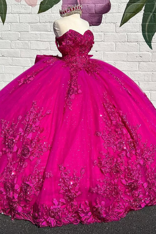 HE209-Vestido de quinceañera con escote corazón, precioso vestido de tul con apliques de encaje estilo princesa para fiesta de cumpleaños.