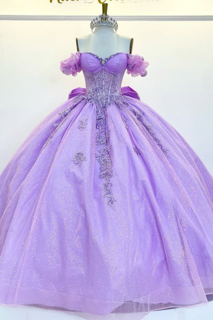 Princess Quinceanera Dresses for Sweet 16 Tulle Lace Beaded Party Dresses HE239