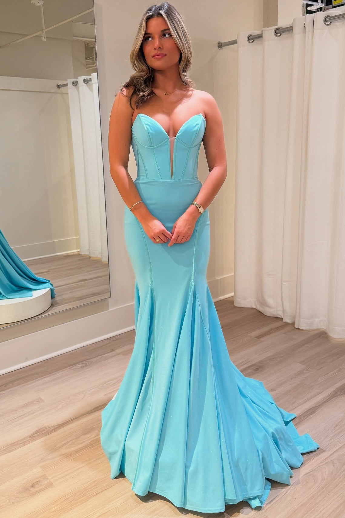 Women's Satin Prom Dresses Long Sweetheart Plus Size Evening Party Gowns HE128