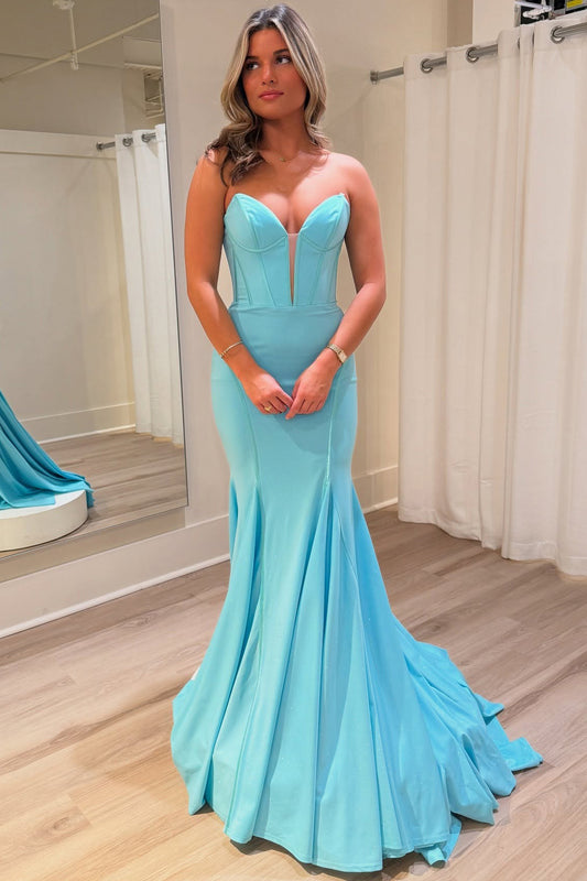 Women's Satin Prom Dresses Long Sweetheart Plus Size Evening Party Gowns HE128