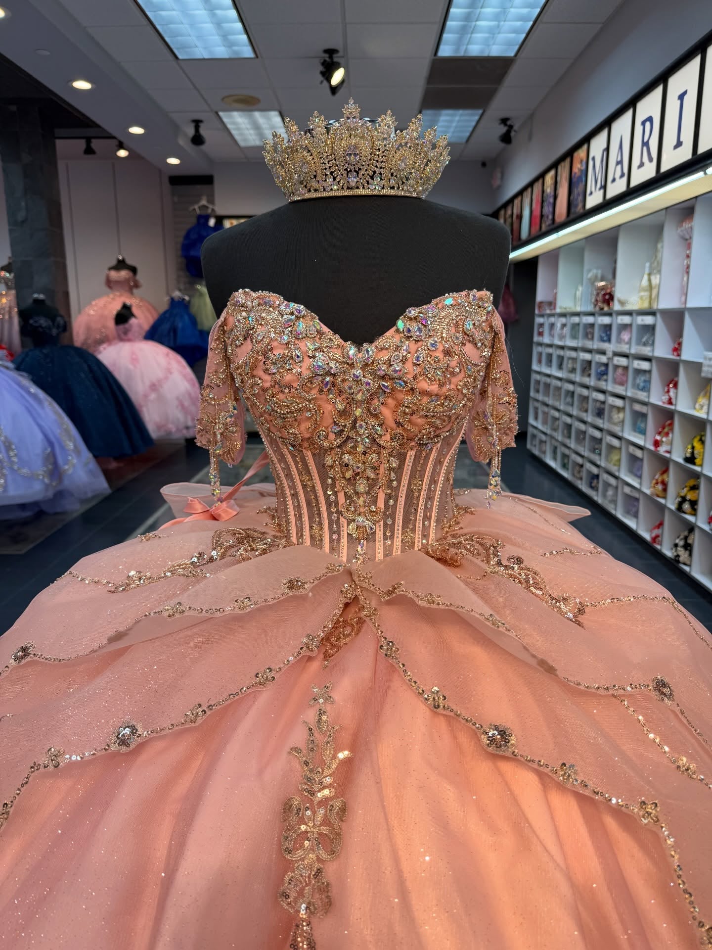 Glittery Sequin Beaded Lace Corset Sweet 16 Quinceanera Dresses for Birthday Party HE1567