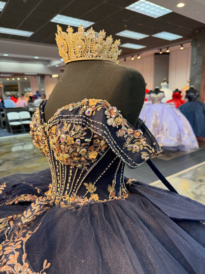 Luxury Lace Crystal Beaded Off Shoulder Quinceanera Dresses for Sweet 15 Party HE1565