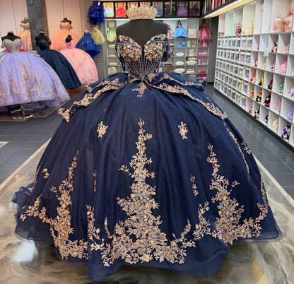 Luxury Lace Crystal Beaded Off Shoulder Quinceanera Dresses for Sweet 15 Party HE1565