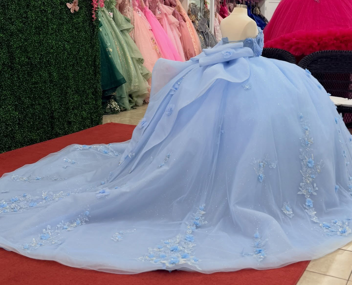 Off Shoulder Ball Gown Blue Quinceanera Dresses Tulle Corset Sweet 15 Birthday Gown HE1465