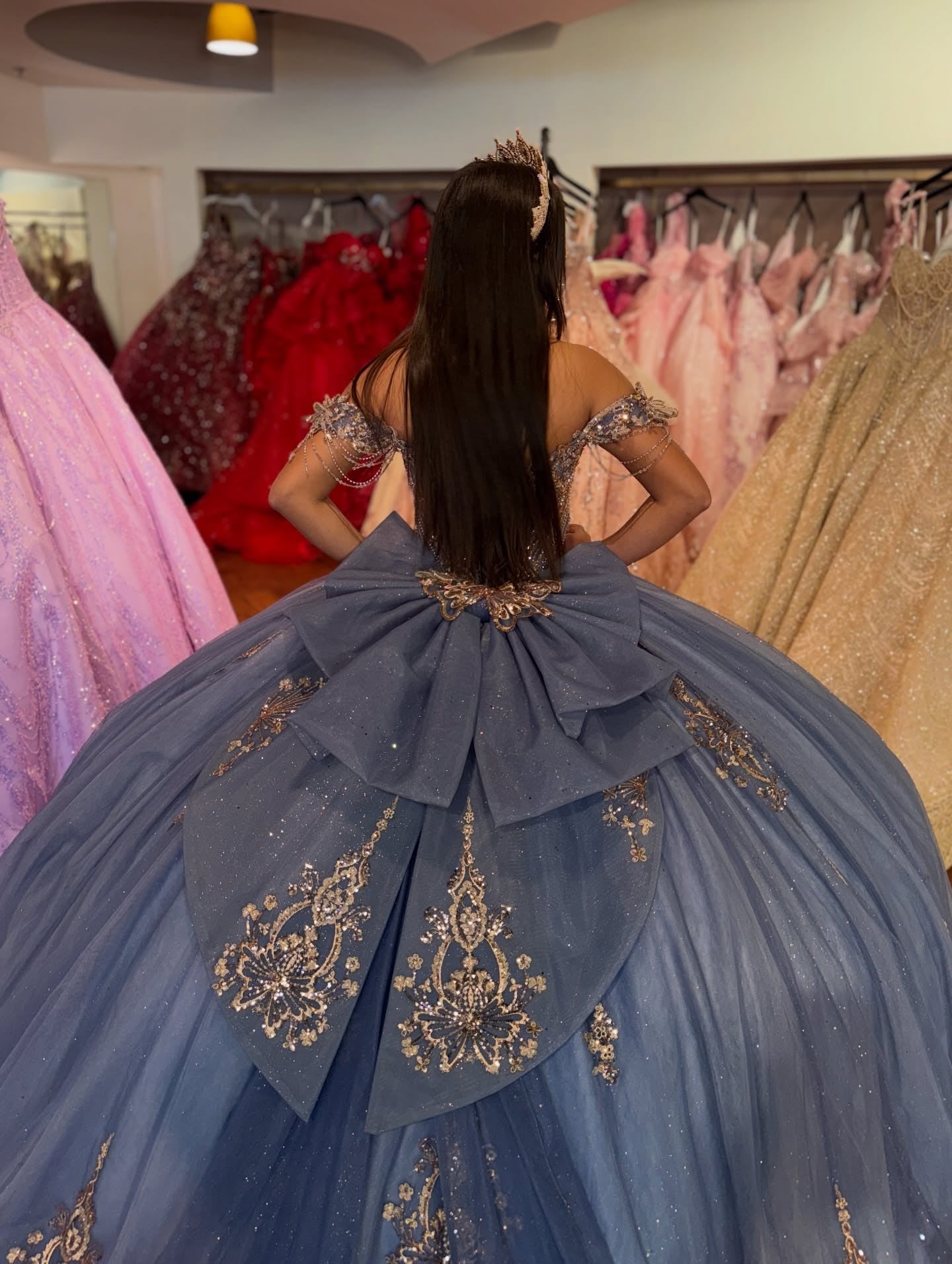Ball Gown Tulle Crystal Appliqued Quinceanera Dresses Princess Sweet 16 Birthday Gown HE1463