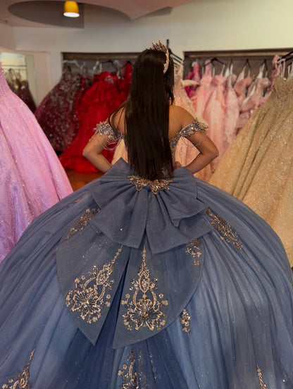 Ball Gown Tulle Crystal Appliqued Quinceanera Dresses Princess Sweet 16 Birthday Gown HE1463