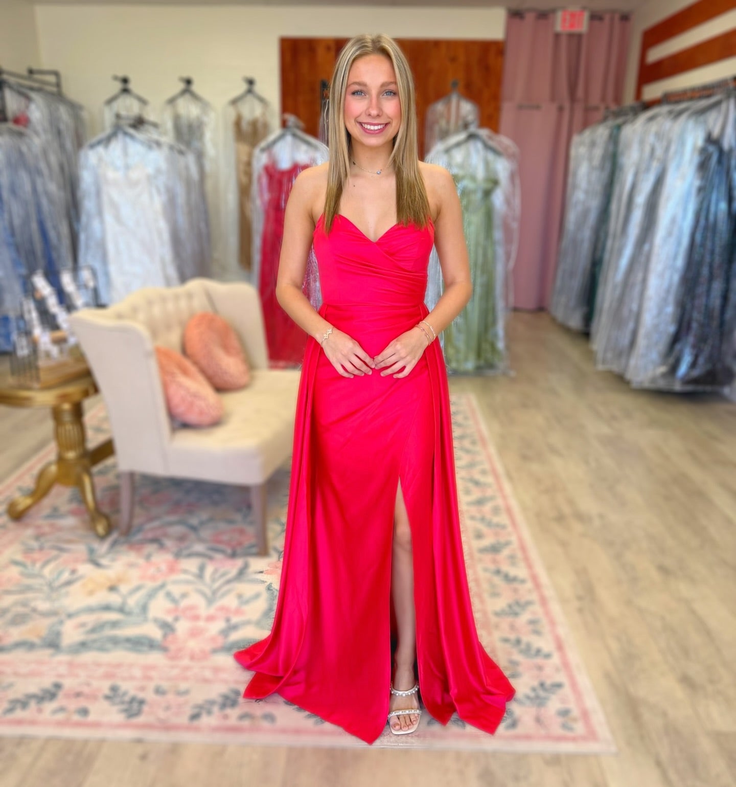 Mermaid Satin Sweetheart Long Prom Dresses Strapless Evening Gowns for Women HE1575