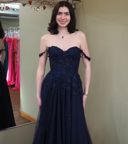 Vestido de noche largo de sirena con un hombro descubierto y lentejuelas brillantes, HE370