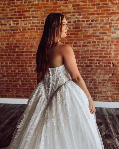 Sweetheart Tulle Lace A Line Boho Wedding Dresses Plus Size Bride Wedding Gown HE1571