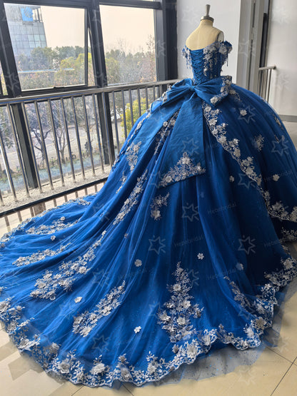 HE231-Preciosos vestidos de quinceañera con apliques de encaje, vestido de baile princesa de tul con cuentas, vestidos de fiesta de dulces 16, vestidos de fiesta con hombros descubiertos