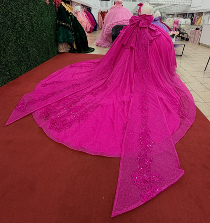 Sweetheart Tulle Lace Beaded Quinceanera Dresses Glittery Party Gowns for Sweet 15 HE1671
