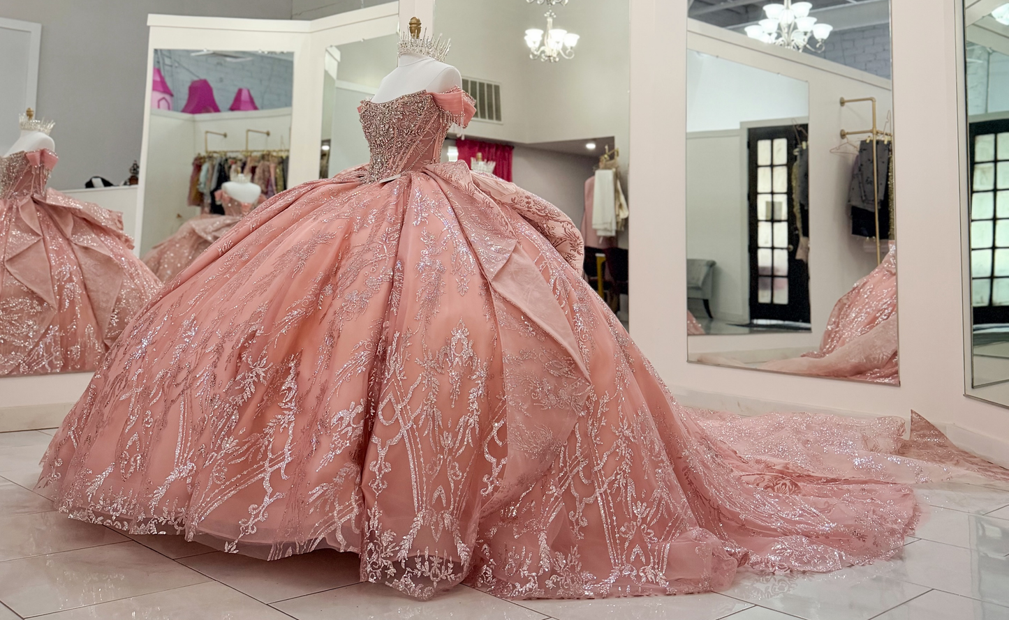 Vestidos de quinceañera con hombros descubiertos, tul princesa, apliques, vestidos de quinceañera HE530