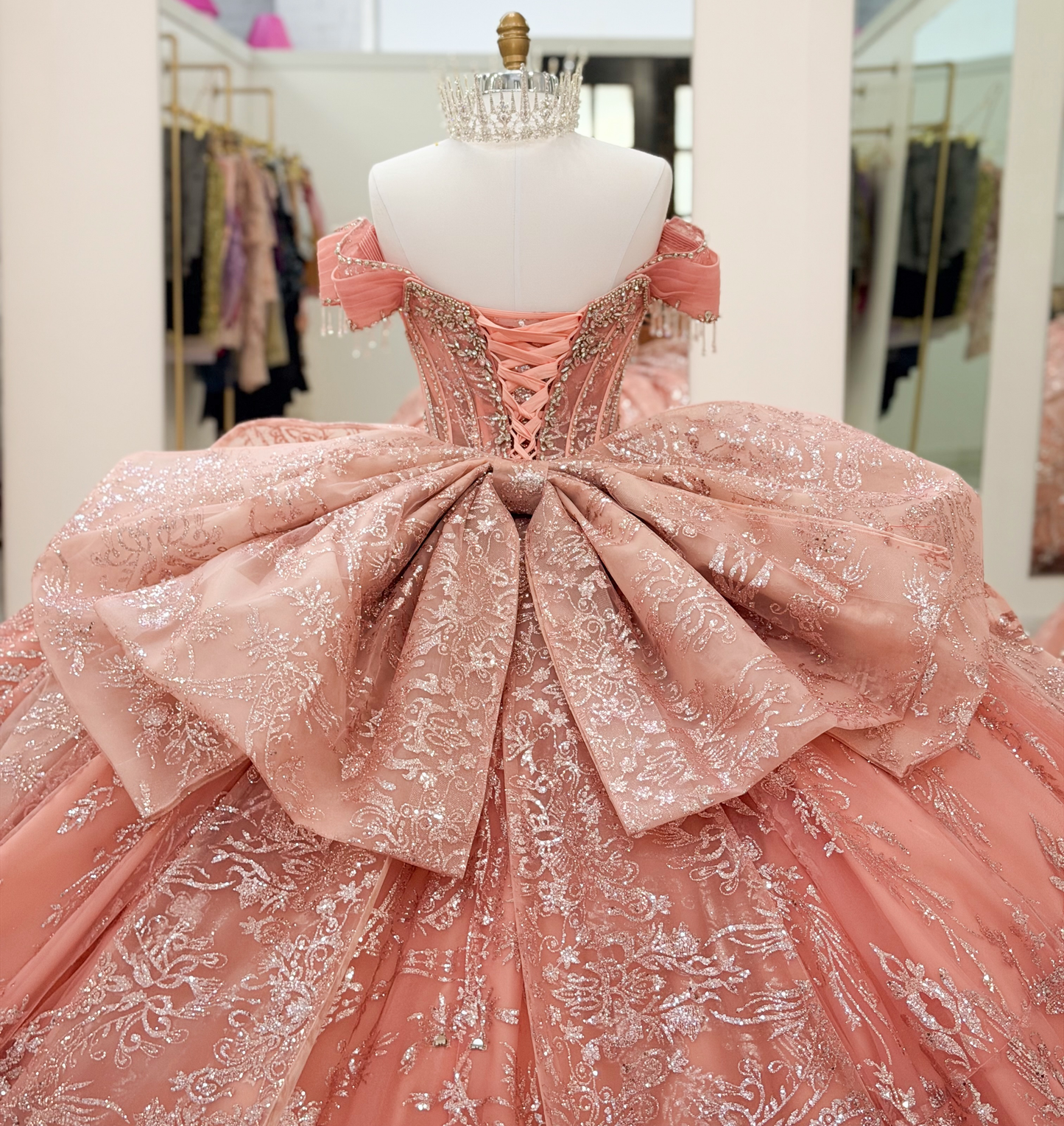 Vestidos de quinceañera con hombros descubiertos, tul princesa, apliques, vestidos de quinceañera HE530