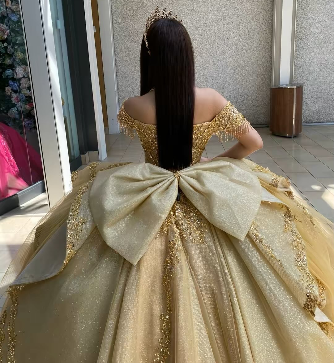 Vestidos de quinceañera con hombros descubiertos, tul princesa, apliques, vestidos de quinceañera HE530